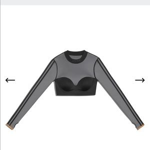ADIDAS IVY PARK LONG SLEEVE MESH CROP TOP